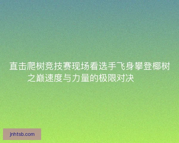 直击爬树竞技赛现场看选手飞身攀登椰树之巅速度与力量的极限对决🌴🏆 直击爬树竞技赛现场看选手飞身攀登椰树之巅速度与力量的极限对决🌴🏆